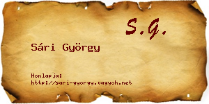 Sári György névjegykártya